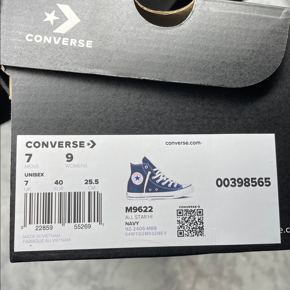 Converse Navy High-Tops with Cream Interior - Picture 5 of 5